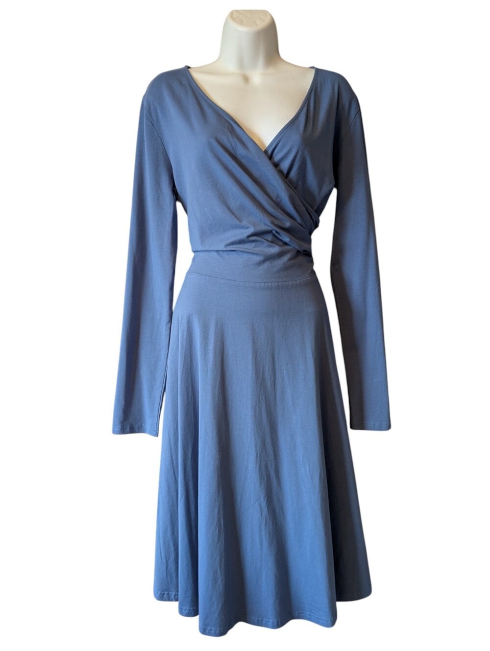 NWT Laksmi Slate Blue Long Sleeve Wrap-Style Dress Sz. XXL